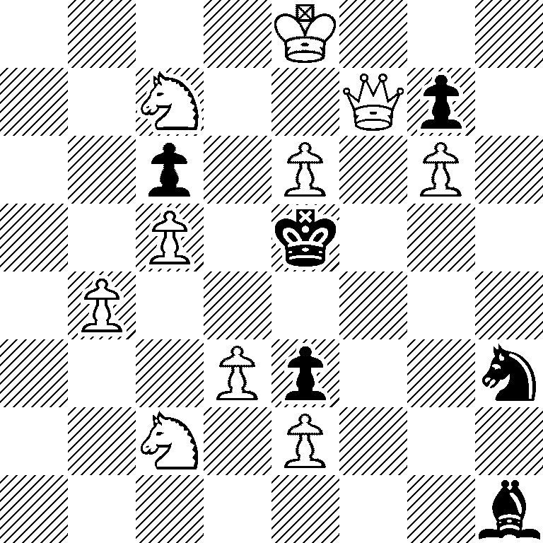 4K3/2N2Qp1/2p1P1P1/2P1k3/1P6/3Pp2n/2N1P3/7b