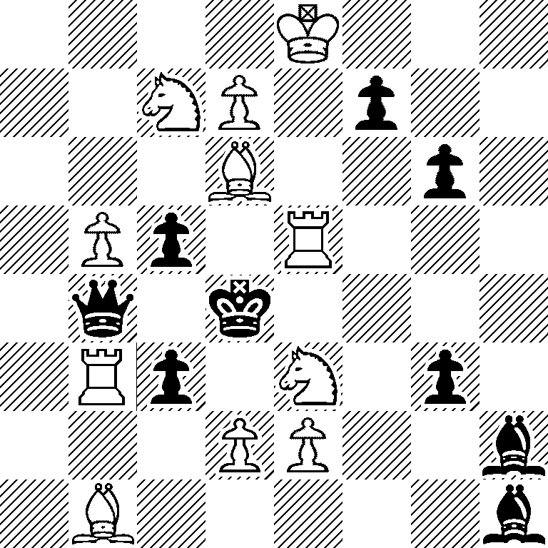4K3/2NP1p2/3B2p1/1Pp1R3/1q1k4/1Rp1N1p1/3PP2b/1B5b