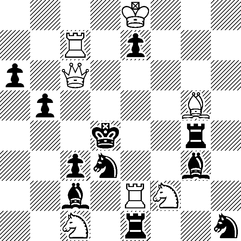 4K3/2R1p3/p1Q5/1p4B1/3k2r1/2pn2b1/2b1RN2/2N1r2n