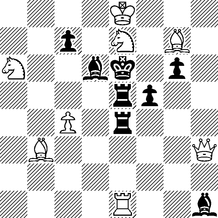 4K3/2p1N1B1/N2bk1p1/4rp2/2P1r3/1B5Q/8/4R2b