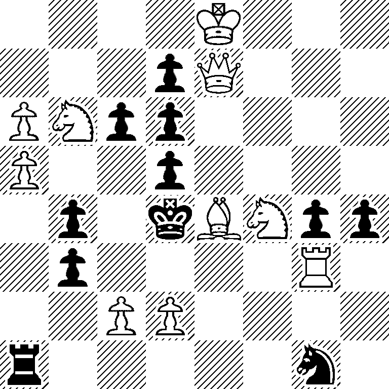 4K3/3pQ3/PNpp4/P2p4/1p1kBNpp/1p4R1/2PP4/r5n1