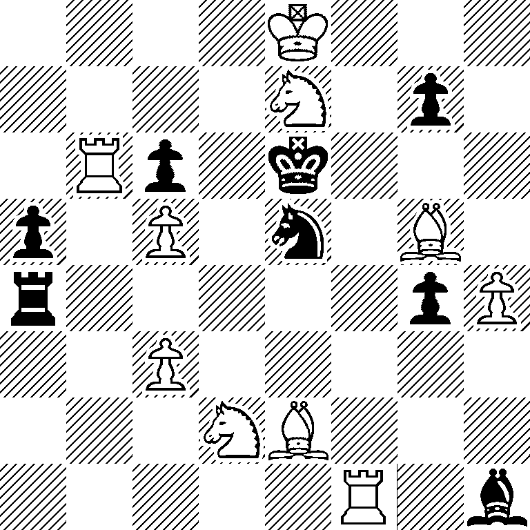 4K3/4N1p1/1Rp1k3/p1P1n1B1/r5pP/2P5/3NB3/5R1b
