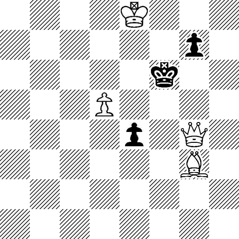 4K3/6p1/5k2/3P4/4p1Q1/6B1/8/8