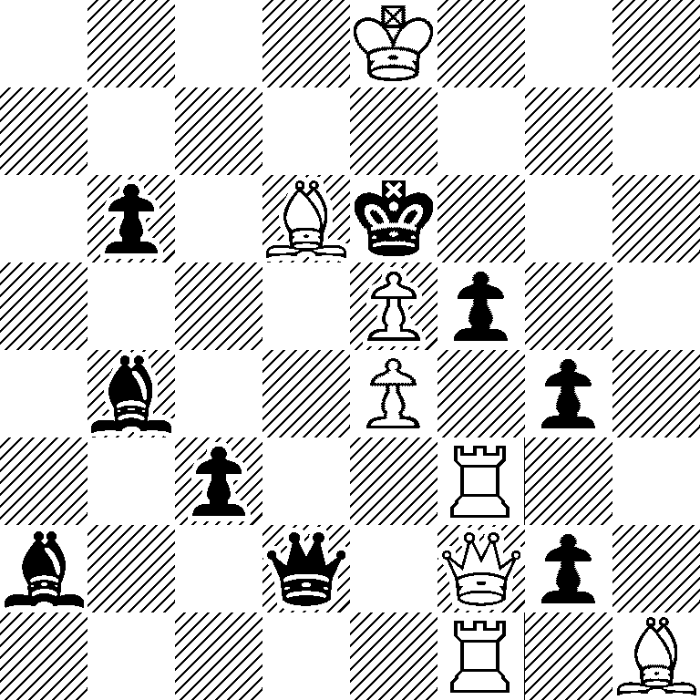 4K3/8/1p1Bk3/4Pp2/1b2P1p1/2p2R2/b2q1Qp1/5R1B