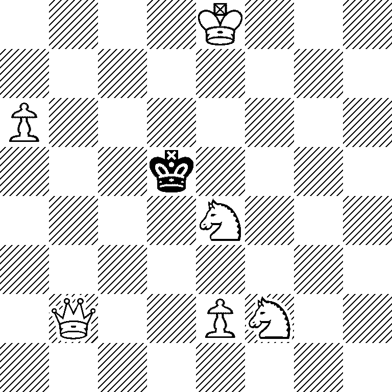 4K3/8/P7/3k4/4N3/8/1Q2PN2/8