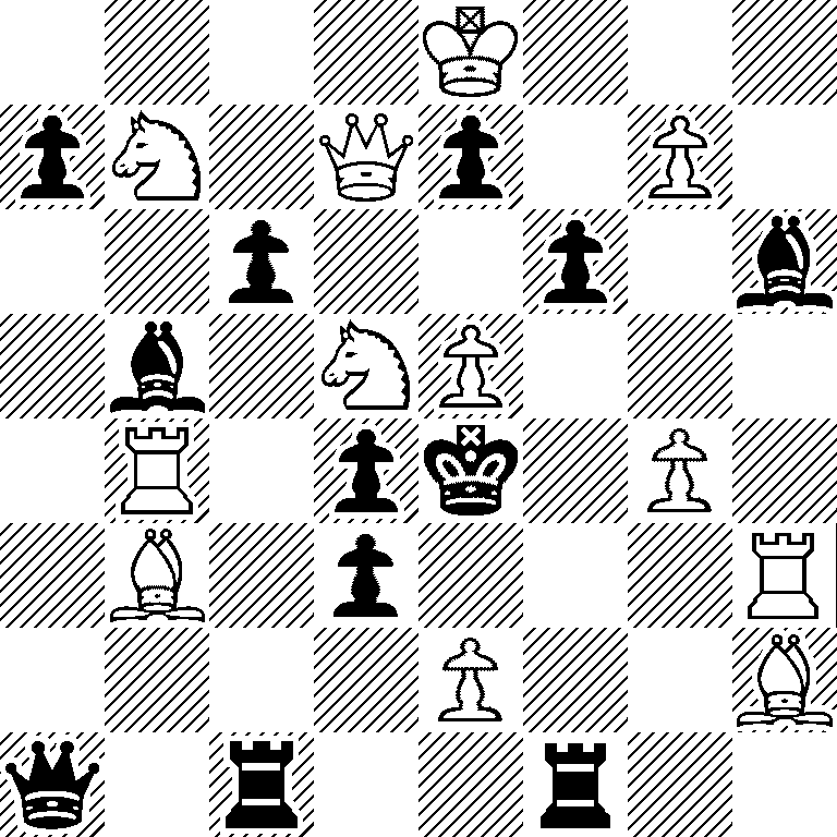 4K3/pN1Qp1P1/2p2p1b/1b1NP3/1R1pk1P1/1B1p3R/4P2B/q1r2r2