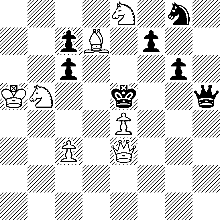 4N1n1/2pB1p2/2p3p1/KN2k2q/4P3/2P1Q3/8/8