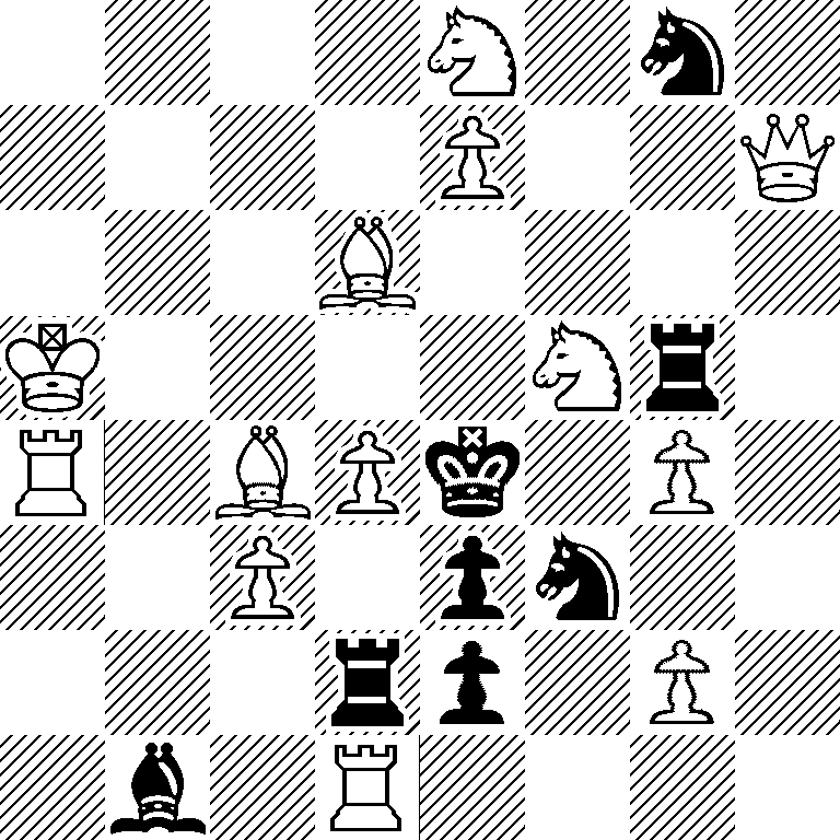 4N1n1/4P2Q/3B4/K4Nr1/R1BPk1P1/2P1pn2/3rp1P1/1b1R4