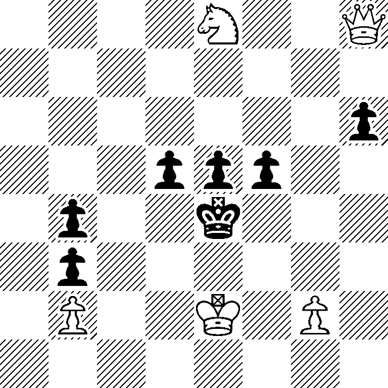 4N2Q/8/7p/3ppp2/1p2k3/1p6/1P2K1P1/8