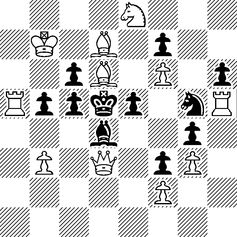 4N3/1K1B1p2/2pB1P1p/Rppkp1nR/3b2p1/1P1Q1pP1/5P2/8