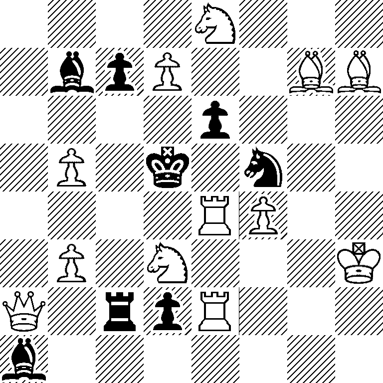 4N3/1bpP2BB/4p3/1P1k1n2/4RP2/1P1N3K/Q1rpR3/b7