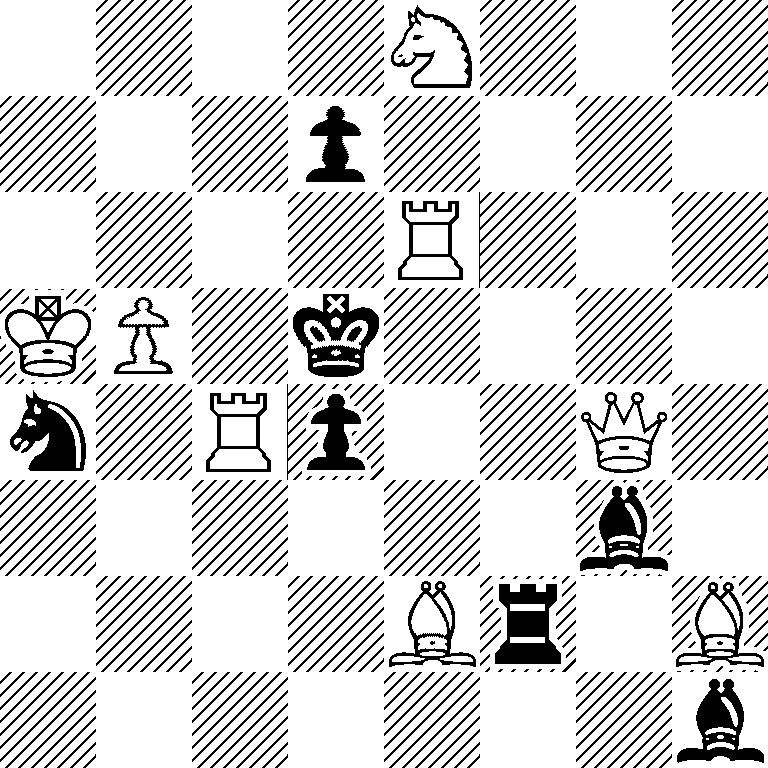 4N3/3p4/4R3/KP1k4/n1Rp2Q1/6b1/4Br1B/7b