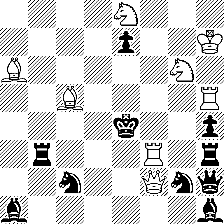 4N3/4p2K/B5N1/2B4R/4k2p/1r3R1r/2n2Qnq/b6b