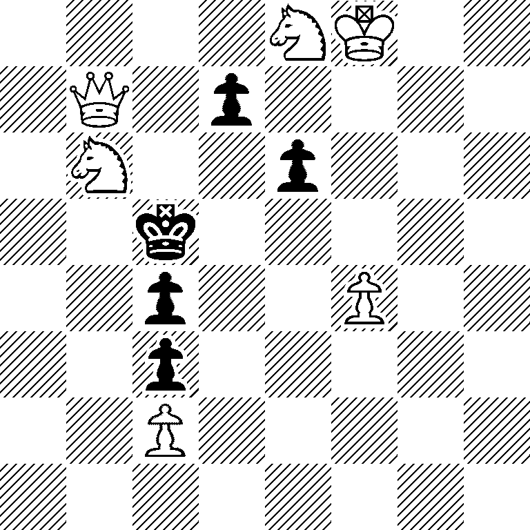 4NK2/1Q1p4/1N2p3/2k5/2p2P2/2p5/2P5/8
