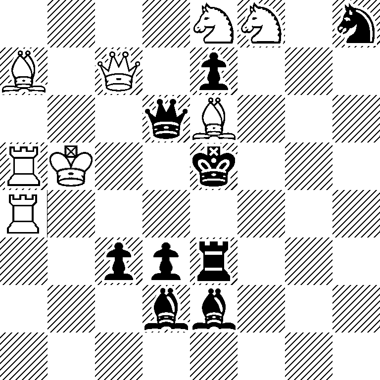 4NN1n/B1Q1p3/3qB3/RK2k3/R7/2ppr3/3bb3/8