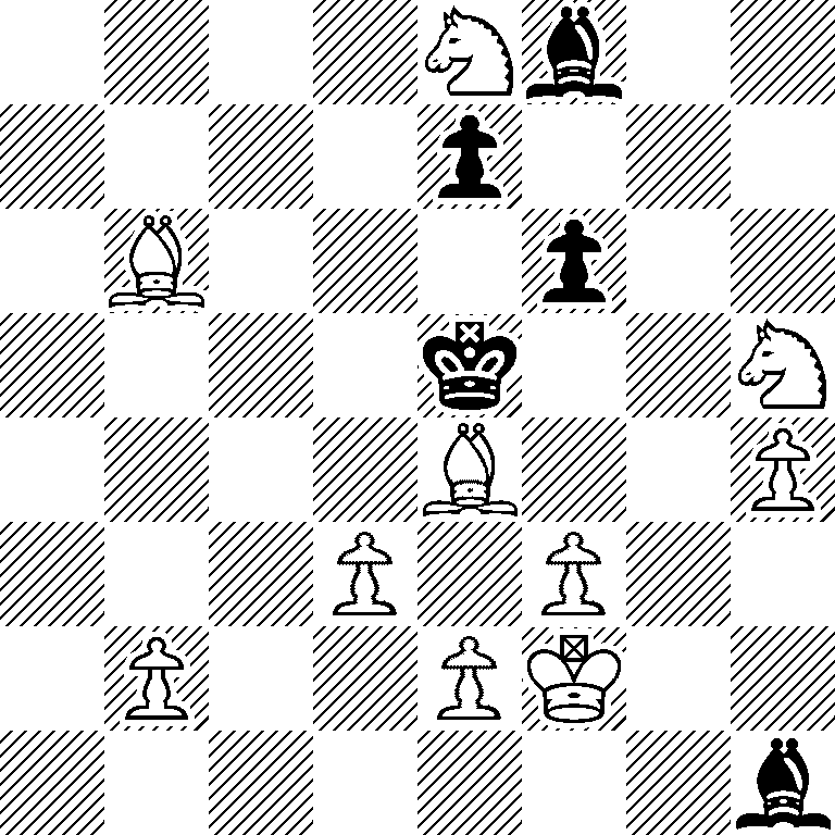 4Nb2/4p3/1B3p2/4k2N/4B2P/3P1P2/1P2PK2/7b