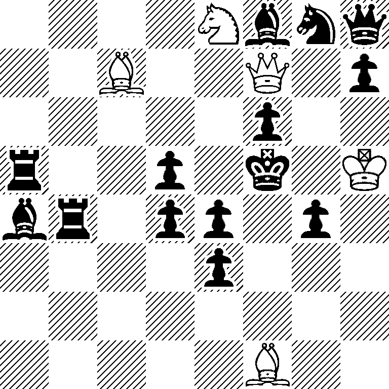 4Nbnq/2B2Q1p/5p2/r2p1k1K/br1pp1p1/4p3/8/5B2