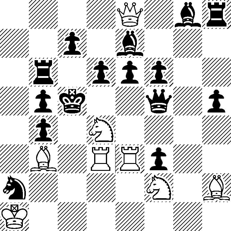4Q1br/2p1b3/1r1ppp2/1pk2q1p/1p1N4/1B1RRp2/n4N1B/K7