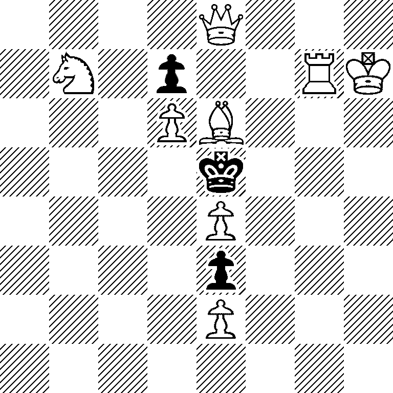 4Q3/1N1p2RK/3PB3/4k3/4P3/4p3/4P3/8