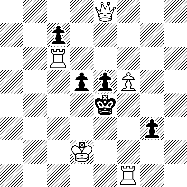 4Q3/2p5/2R5/3ppP2/4k3/6p1/3K4/5R2