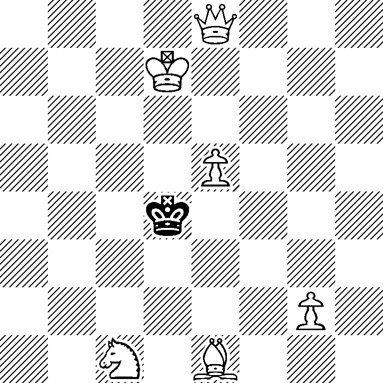 4Q3/3K4/8/4P3/3k4/8/6P1/2N1B3
