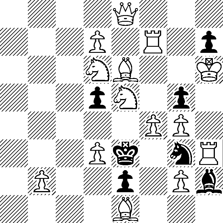 4Q3/3P1R1p/3NB2K/3pN1p1/5PP1/3Pk1nR/1P2p1Pb/4B3