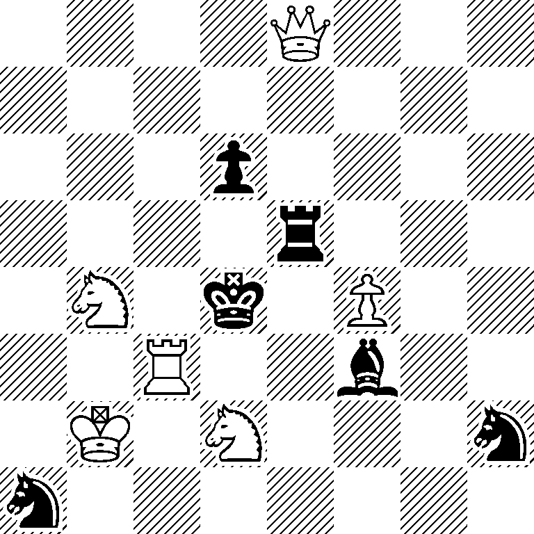 4Q3/8/3p4/4r3/1N1k1P2/2R2b2/1K1N3n/n7
