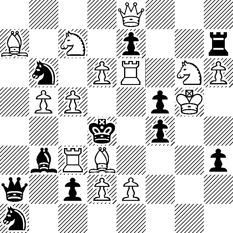 4Q3/B1N1p2r/1n1PR1NP/1PP2pK1/3k1p2/1bRB3p/q1pPP3/n7