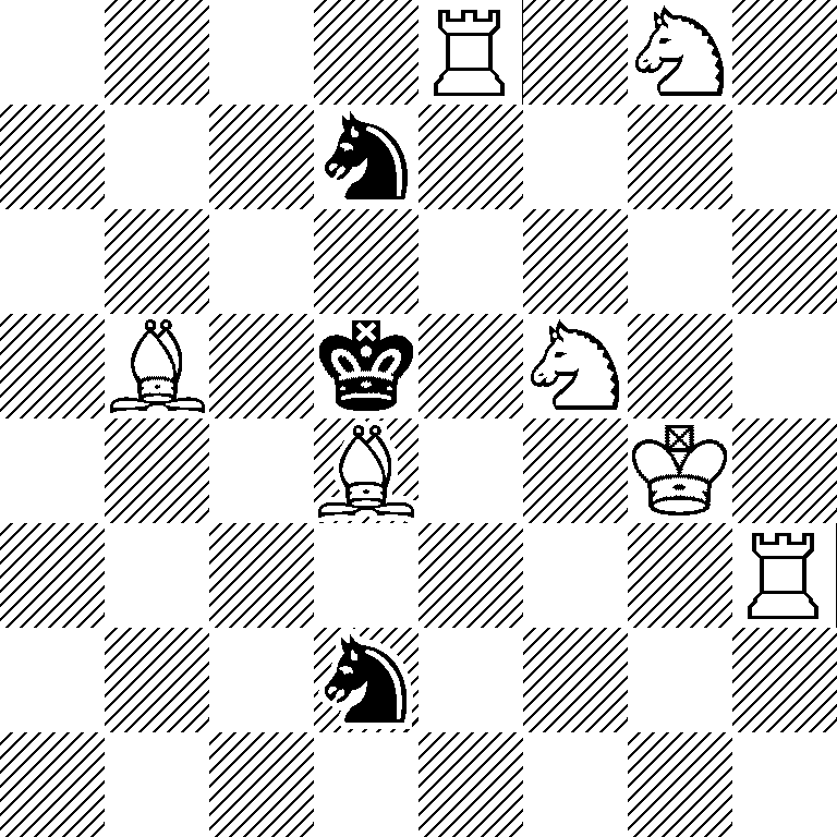 4R1N1/3n4/8/1B1k1N2/3B2K1/7R/3n4/8