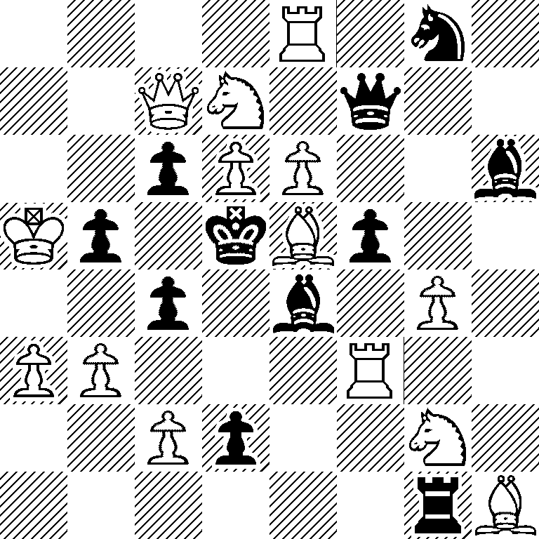 4R1n1/2QN1q2/2pPP2b/Kp1kBp2/2p1b1P1/PP3R2/2Pp2N1/6rB