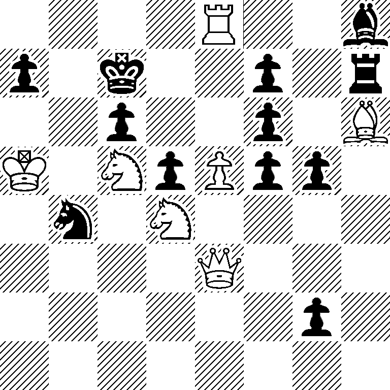 4R2b/p1k2p1r/2p2p1B/K1NpPpp1/1n1N4/4Q3/6p1/8