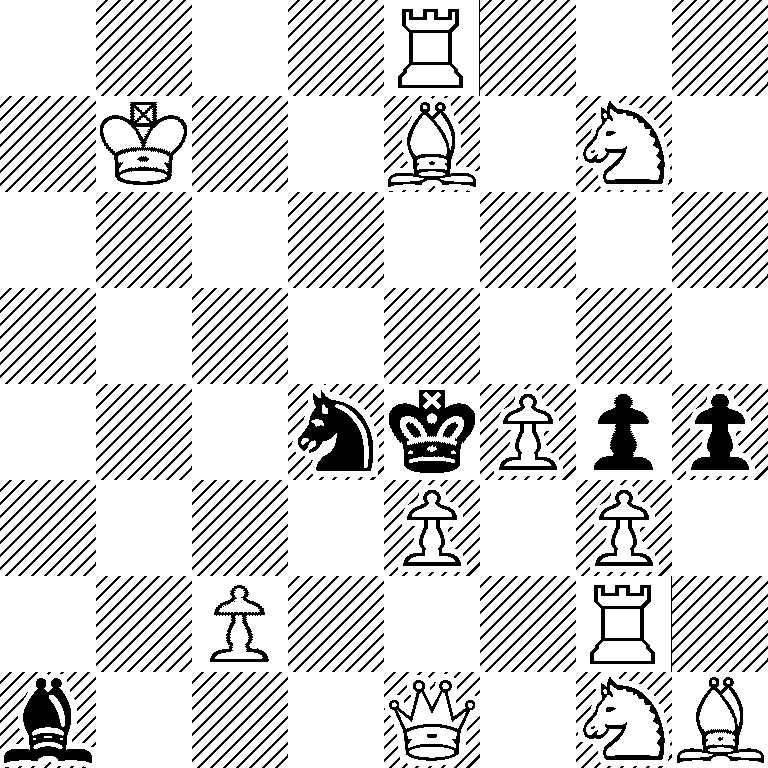 4R3/1K2B1N1/8/8/3nkPpp/4P1P1/2P3R1/b3Q1NB