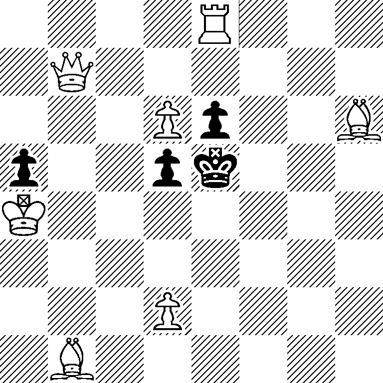 4R3/1Q6/3Pp2B/p2pk3/K7/8/3P4/1B6