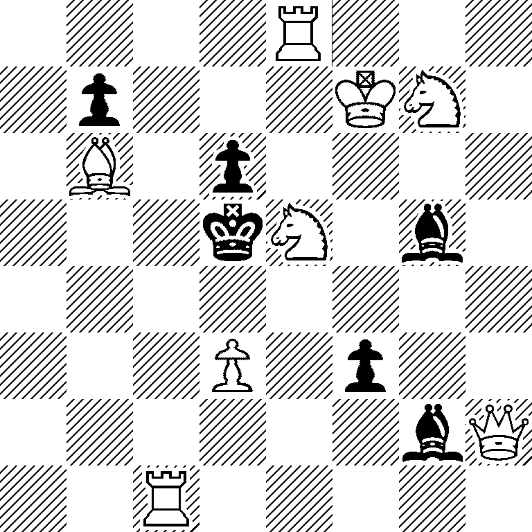 4R3/1p3KN1/1B1p4/3kN1b1/8/3P1p2/6bQ/2R5