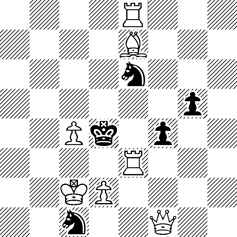 4R3/4B3/4n3/6p1/2Pk1p2/4R3/2KP4/2n2Q2