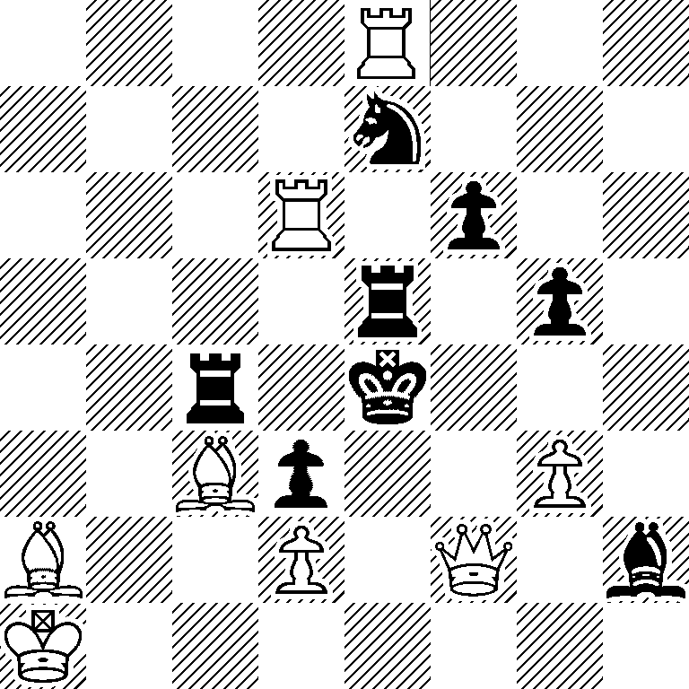 4R3/4n3/3R1p2/4r1p1/2r1k3/2Bp2P1/B2P1Q1b/K7