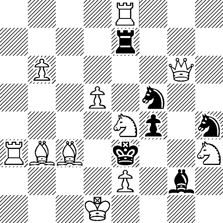 4R3/4r3/1P4Q1/3P1n2/4Np1n/RBB1k2N/4P1b1/3K4