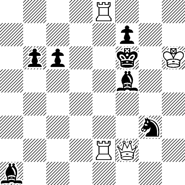 4R3/5p2/1pp2k1K/5b2/8/6n1/4RQ2/b7