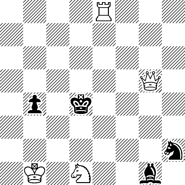 4R3/8/8/6Q1/1p1k4/8/7n/1K1N2b1