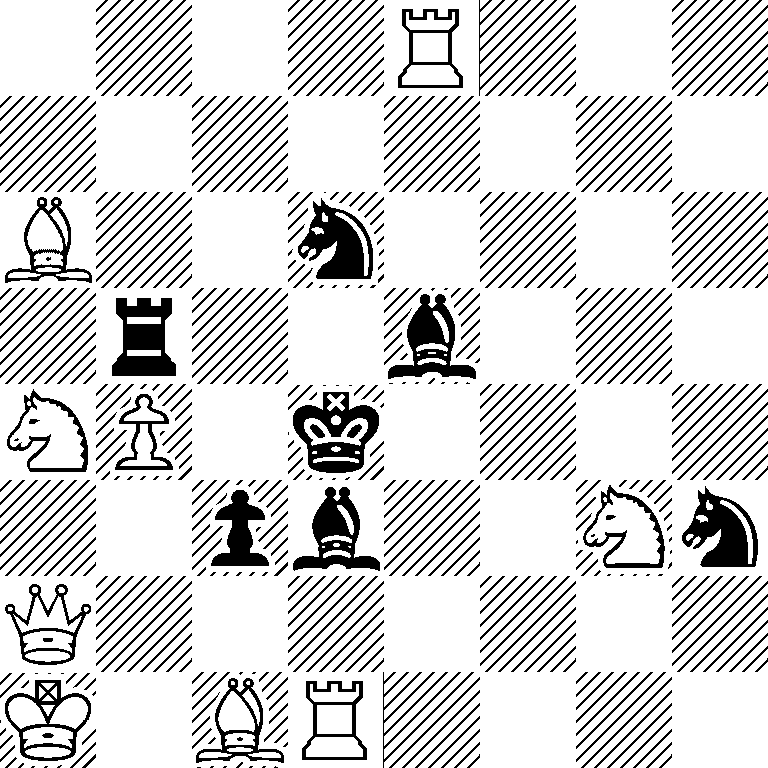 4R3/8/B2n4/1r2b3/NP1k4/2pb2Nn/Q7/K1BR4