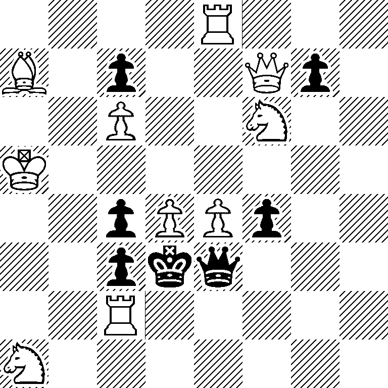 4R3/B1p2Qp1/2P2N2/K7/2pPPp2/2pkq3/2R5/N7