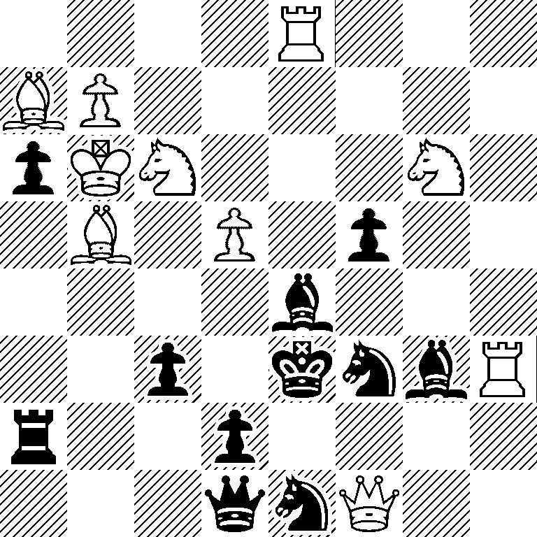 4R3/BP6/pKN3N1/1B1P1p2/4b3/2p1knbR/r2p4/3qnQ2