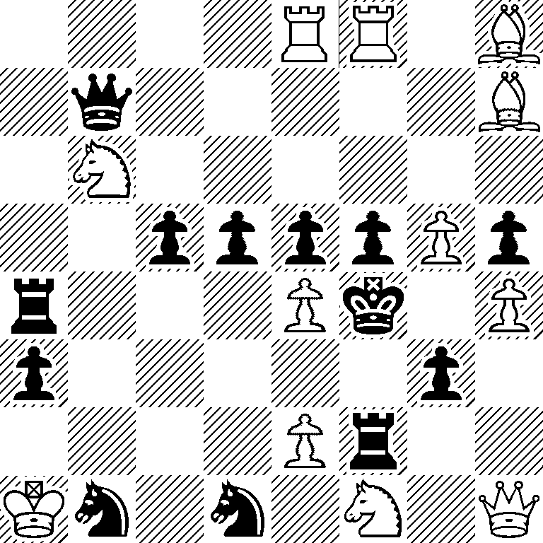 4RR1B/1q5B/1N6/2ppppPp/r3Pk1P/p5p1/4Pr2/Kn1n1N1Q