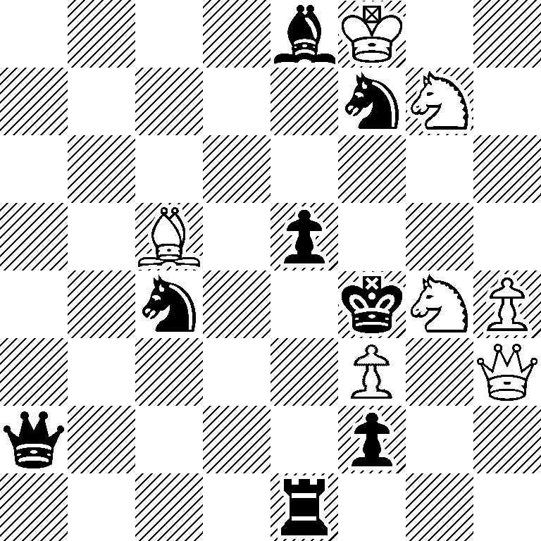 4bK2/5nN1/8/2B1p3/2n2kNP/5P1Q/q4p2/4r3