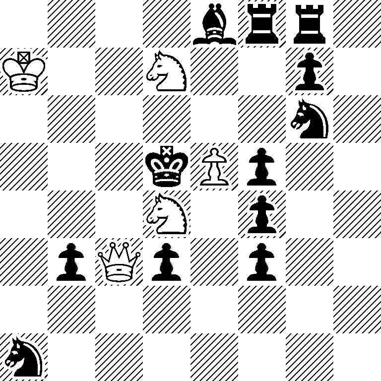 4brr1/K2N2p1/6n1/3kPp2/3N1p2/1pQp1p2/8/n7