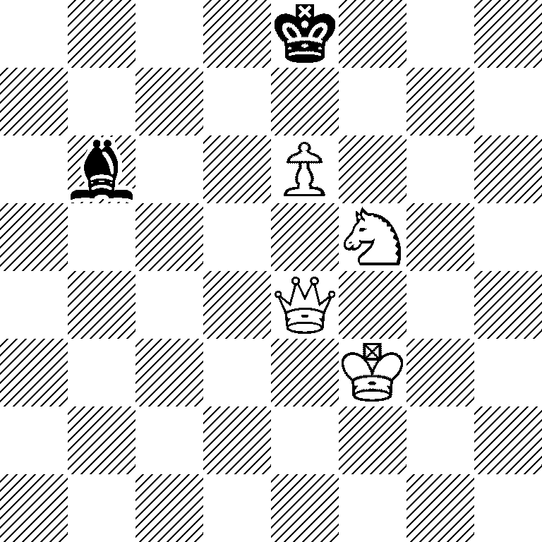 4k3/8/1b2P3/5N2/4Q3/5K2/8/8