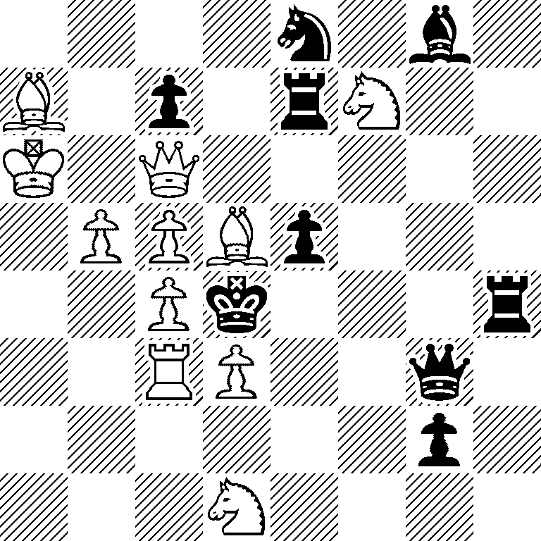 4n1b1/B1p1rN2/K1Q5/1PPBp3/2Pk3r/2RP2q1/6p1/3N4