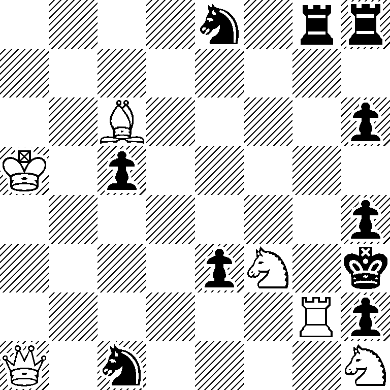 4n1rr/8/2B4p/K1p5/7p/4pN1k/6Rp/Q1n4N