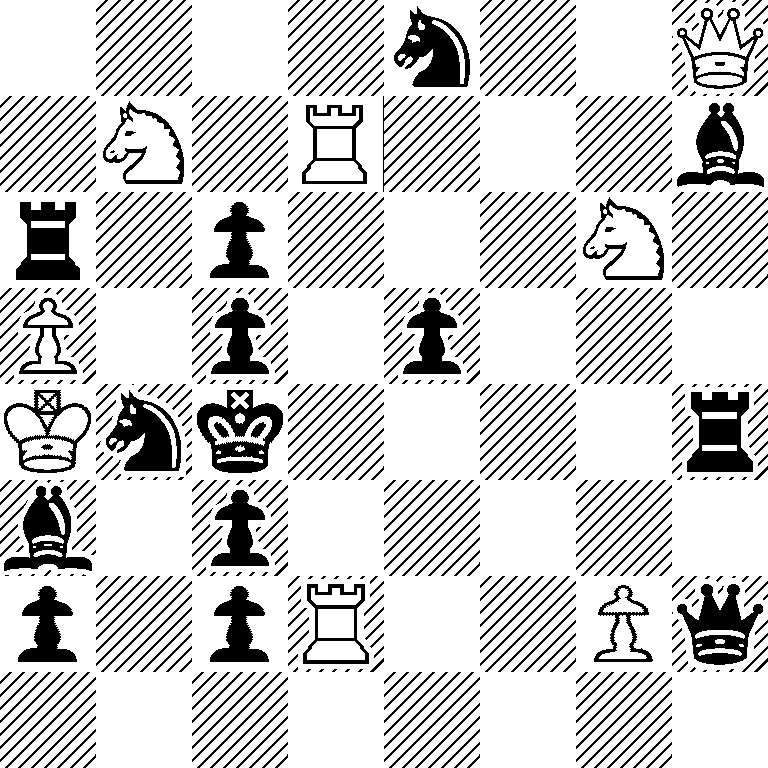 4n2Q/1N1R3b/r1p3N1/P1p1p3/Knk4r/b1p5/p1pR2Pq/8