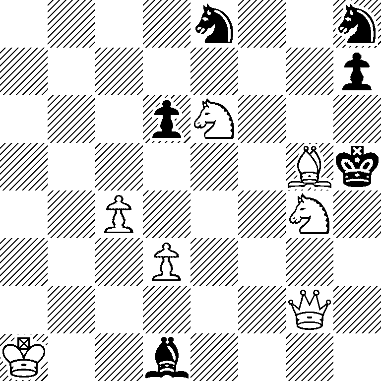 4n2n/7p/3pN3/6Bk/2P3N1/3P4/6Q1/K2b4